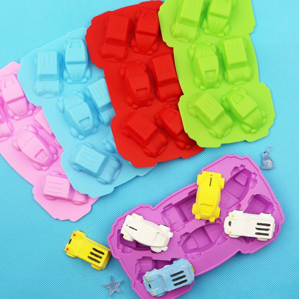 Многоцветная 3D DIY мультяшная Автомобильная форма шоколадный торт Силиконовая