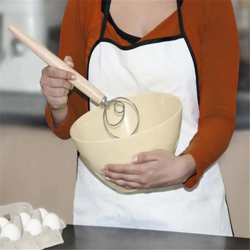 Взбиватель для яиц мука в катушке мешалка датский венчик палочка взбивания дуба