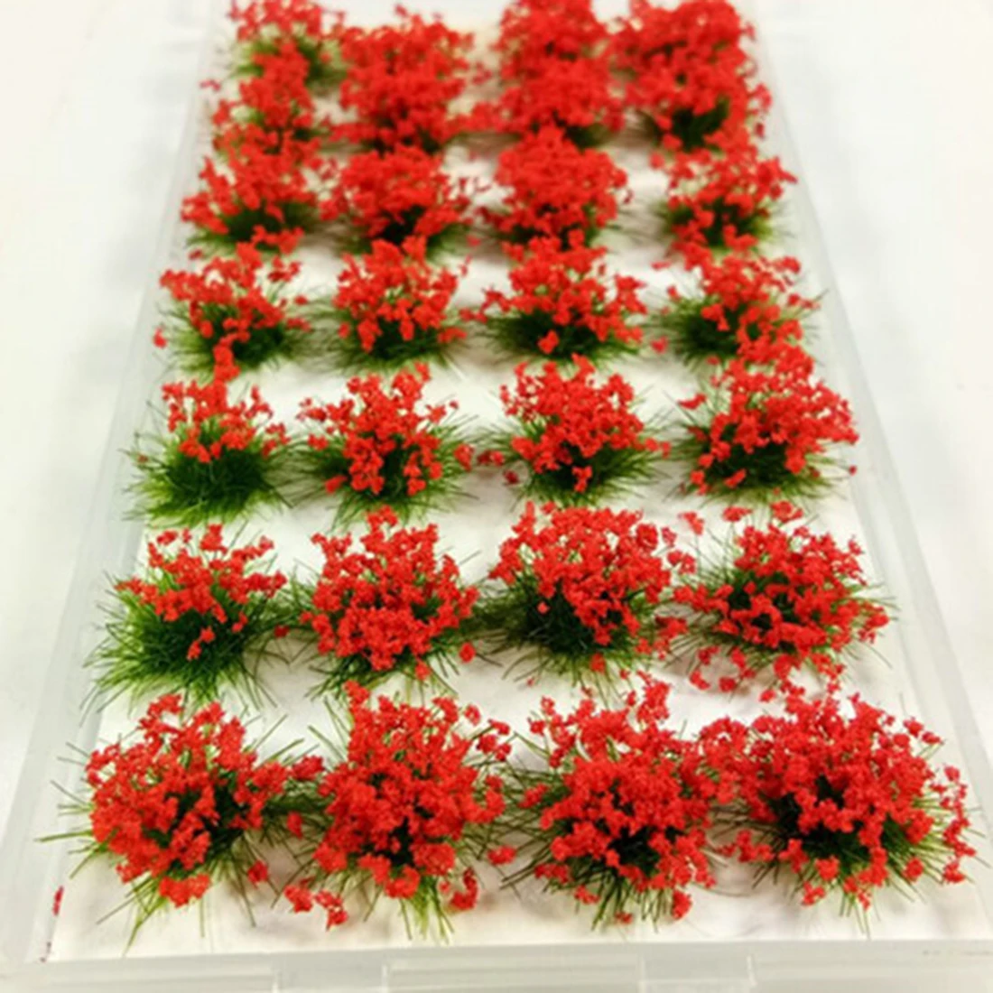 DIY Simulation Flower Cluster Flowers Scene Model For 1:35/1:48/1:72/1:87 Scale Sand Table Miniatures Landscape - Red