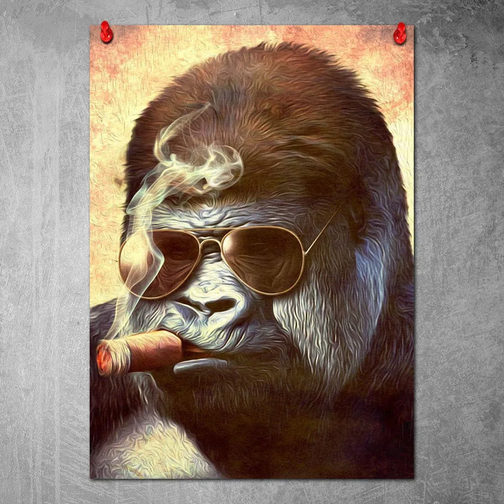 

Modern Canvas Poster Gorilla Through The Mist Wall Art Painting Nordic Posters and Prints Wall Pictures for Home Decor No Frame
