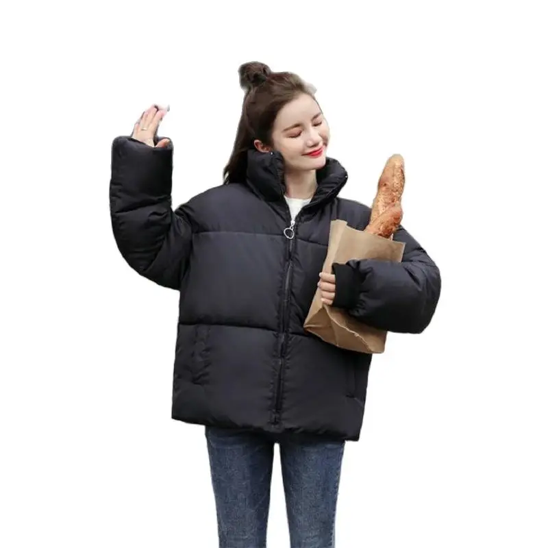 Женская короткая куртка с воротником хлопковая Свободная Корейская версия зима