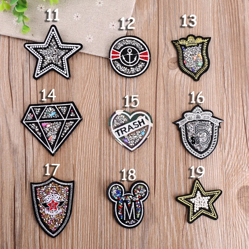 Модные нашивки Стразы со звездами и сердцами ручной работы для одежды с вышивкой