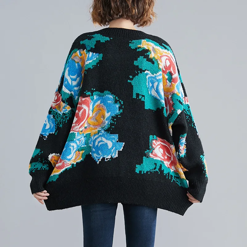 Johnature Women Print Floral Pullover Vintage Sweaters Chinese Style 2020 Autumn New Long Sleeve Cloths Loose | Женская одежда