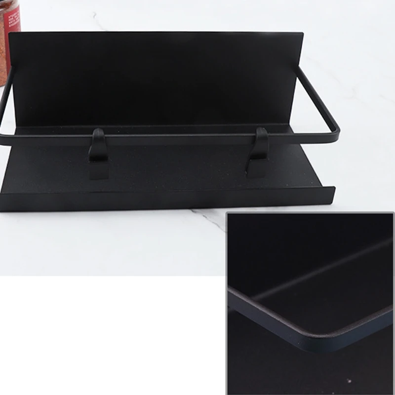 

Magnetic Spice Rack Fridge Organizer Shelf with Hooks Refrigerator Storage for Spices Utensils