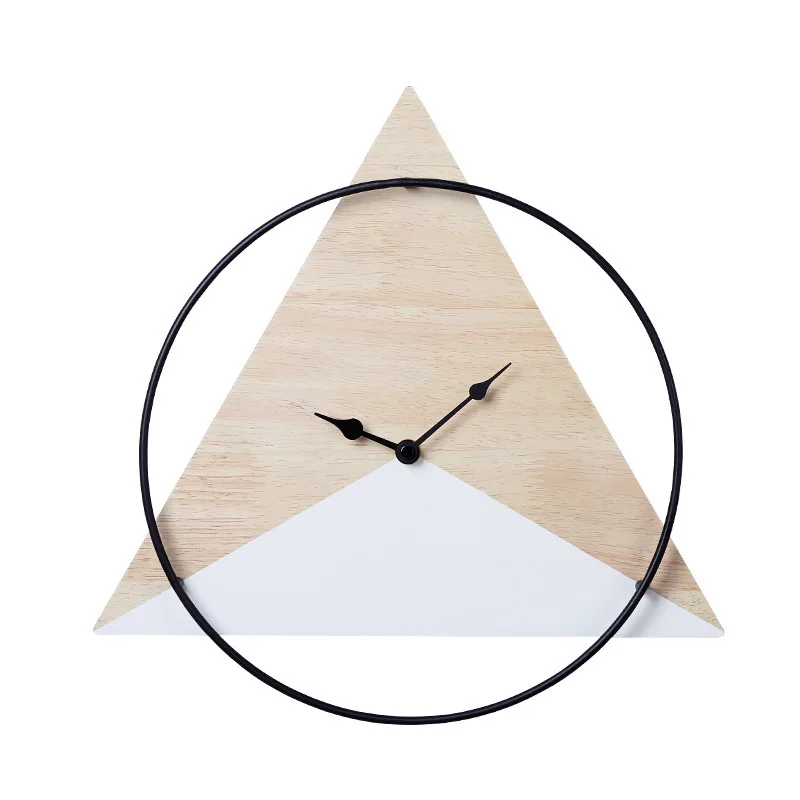 

Metal Wooden Wall Clock Modern Design Silent Creative Nordic Style Clock Home Decor Living Room Bedroom Hanging Needle Clock