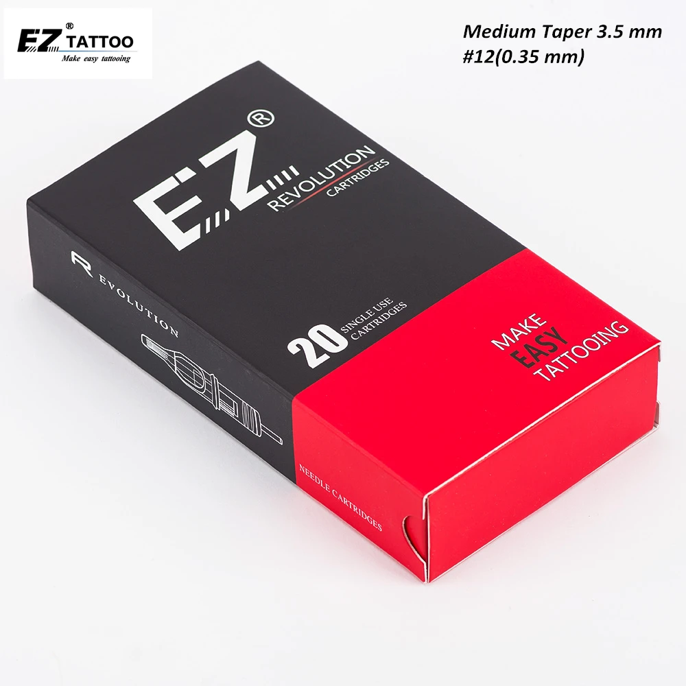 

EZ Revolution Cartridge Tattoo Needles Curved Magnum Medium Taper #12 (0.35 MM) for Rotary Machine Grips 20PCS/Box