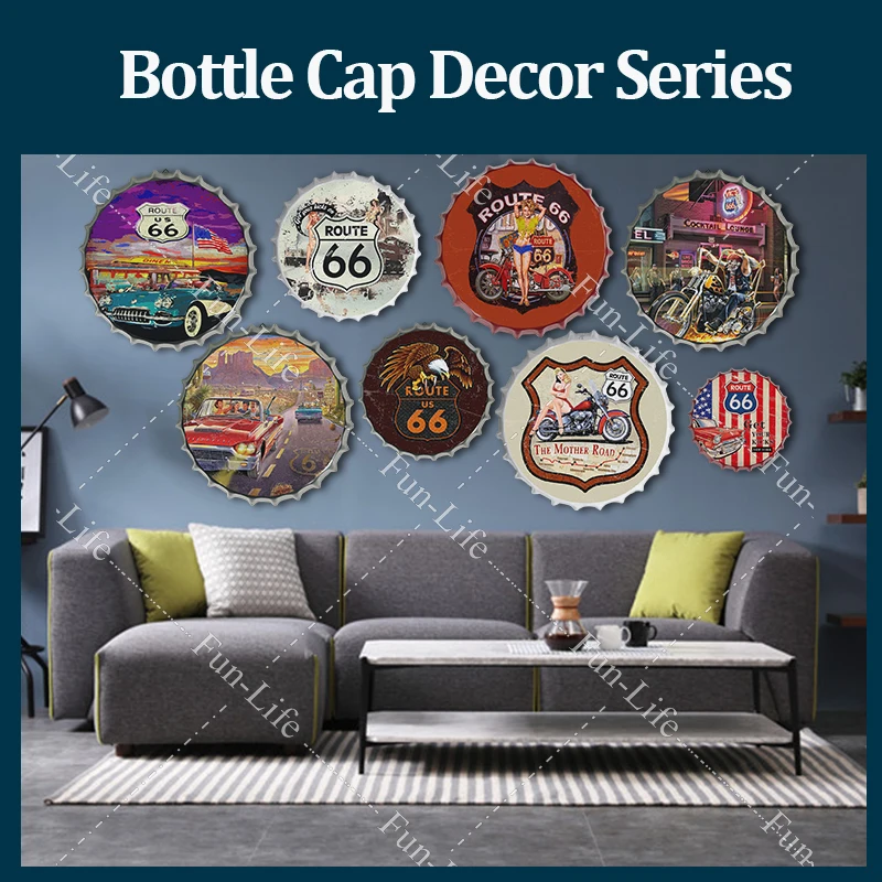 Route 66 Крышка для пивной бутылки металлическая жестяная знаки бляшки крышка sule