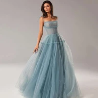 pink dusty blue cheap prom dresses long 2021 spaghetti straps strapless floor length evening gowns women pleated robe de soriee