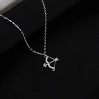 kofsac cupid love heart bow and arrow pendant for women sterling silver 925 necklace fashion lady zircon necklaces gift jewelry