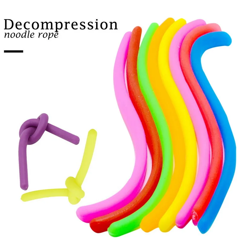 

1Pcs Soft Rubber Sausage Noodle Elastic Rope Toys Stretch String Decompression Toy Stretchy Fidget Relief Stress Vent Toys