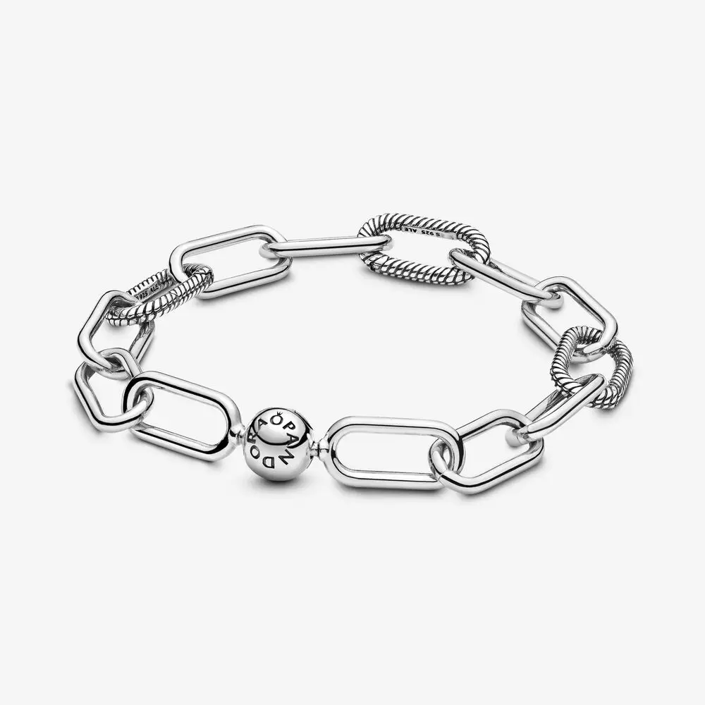 

Original Charm Pandora Tie Interwoven Bracelet 925 Sterling Silver DIY Beaded Ornaments Handmade Jewelry Fashion 2021 New