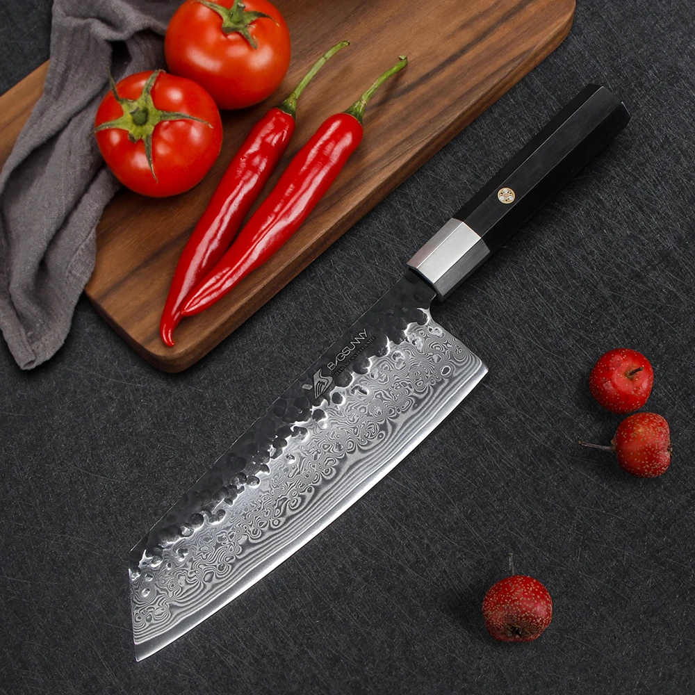 BIGSUNNY кованые ножи накири нож для овощного мяса-высокоуглеродистая Дамасская