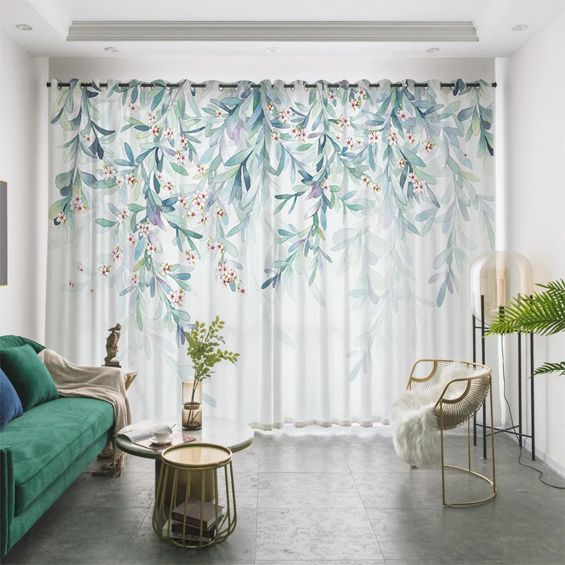 

Пользовательские окна занавески драпированные вешалки для детской гостиной спальни листья белый