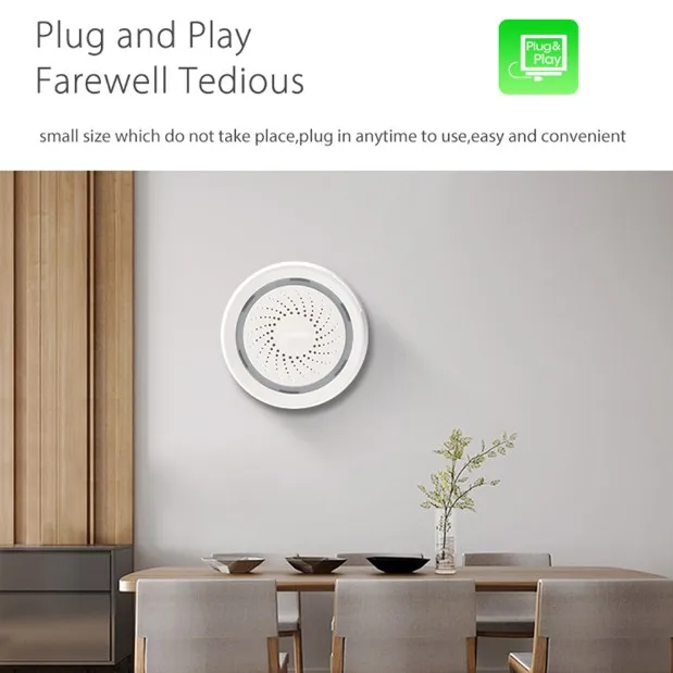 Умный дом Wi Fi звуковая сирена датчик сигнализации USB power через iOS Android APP Notification Plug