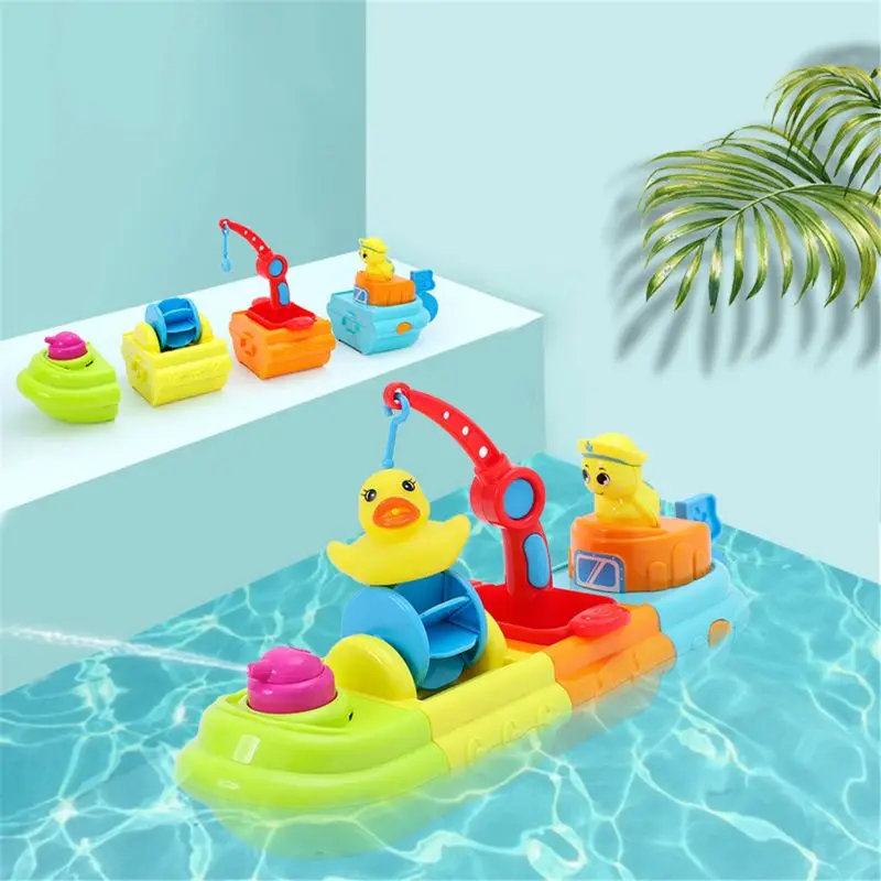 

Wind Up Bath Tugboat Floating Toy Yellow Duck Play Water Kid Toy