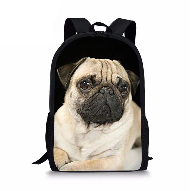 

Cute Pug Backpack France Bulldog Pattern Children Backpacks for Girls Boys School Bag Kawaii Rucksack Teens Mochilas