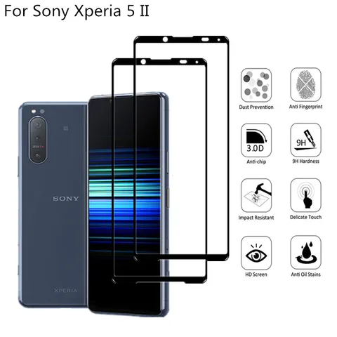 Стекло 9D для экрана SONY Xperia 5 II, закаленное стекло для Xperia 10 II, полное покрытие, зеркальная пленка для экрана Sony Xperia10 III 1iii