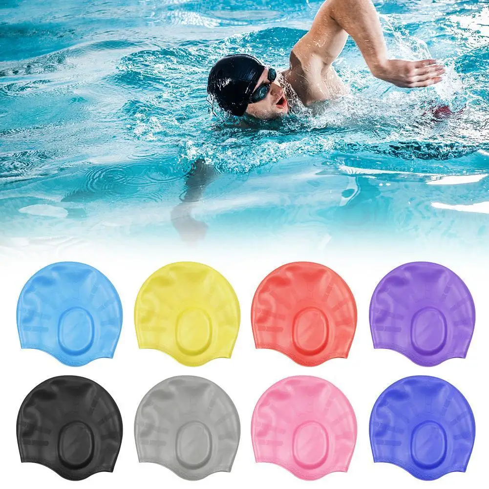 

Silicone Swimming Ear Caps Can Be Used By Men And Women. Diving Waterproof Caps R4I6