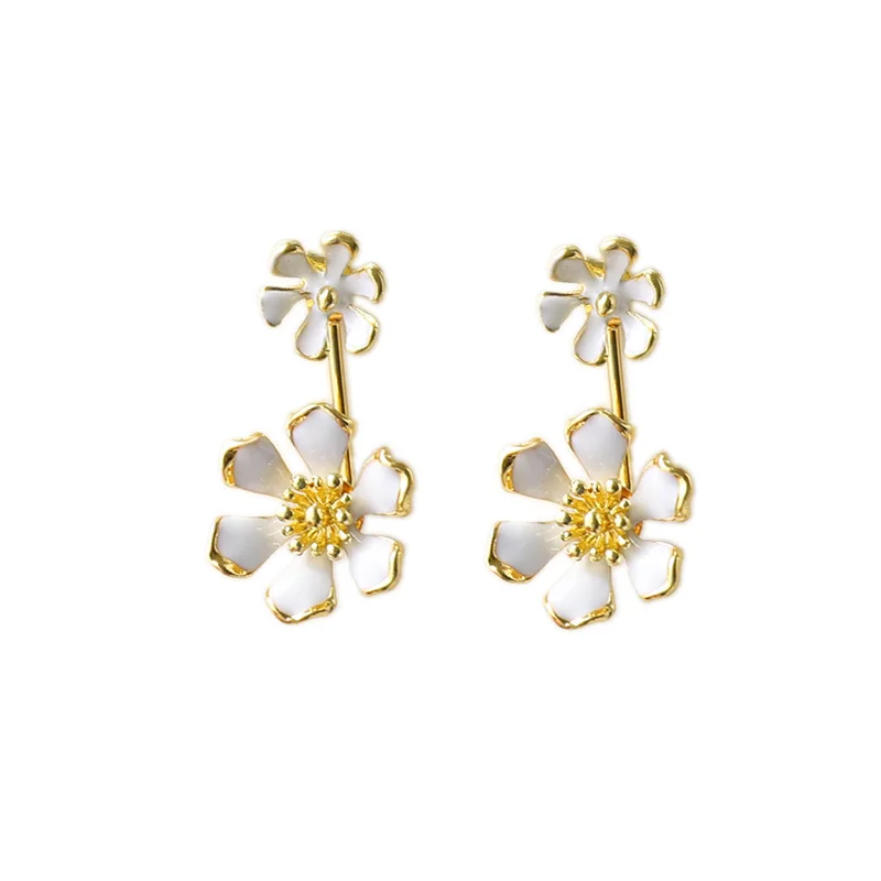 

CA-161 S925 Silver Needle Korean New Petal Combination Personality Super Fairy Temperament Stud Earrings