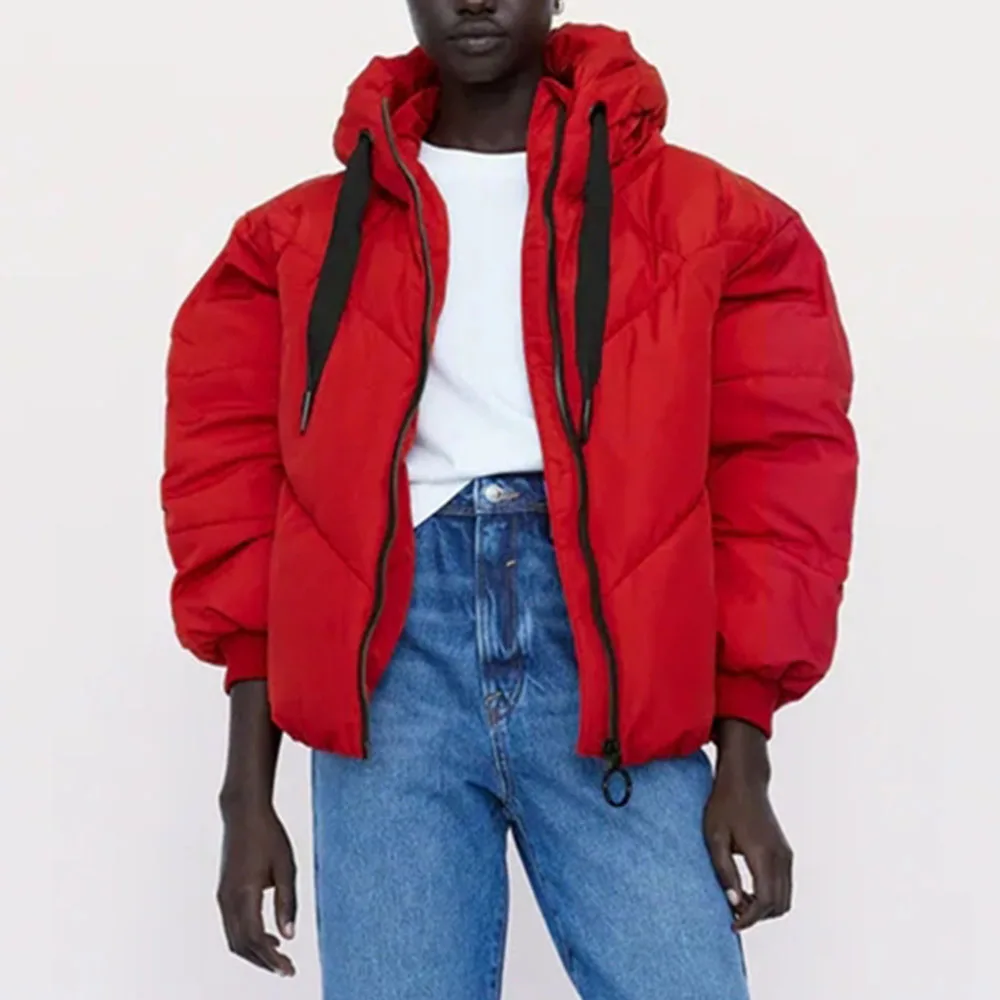

DiYiG WOMAN 2021 autumn and winter new casual women's clothing solid color all-match hooded bread clothes loose cotton coat