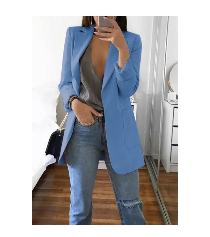 

Women's Europe and the United States spring and autumn explosions fashion lapel cardigan temperament large size suit Blazers