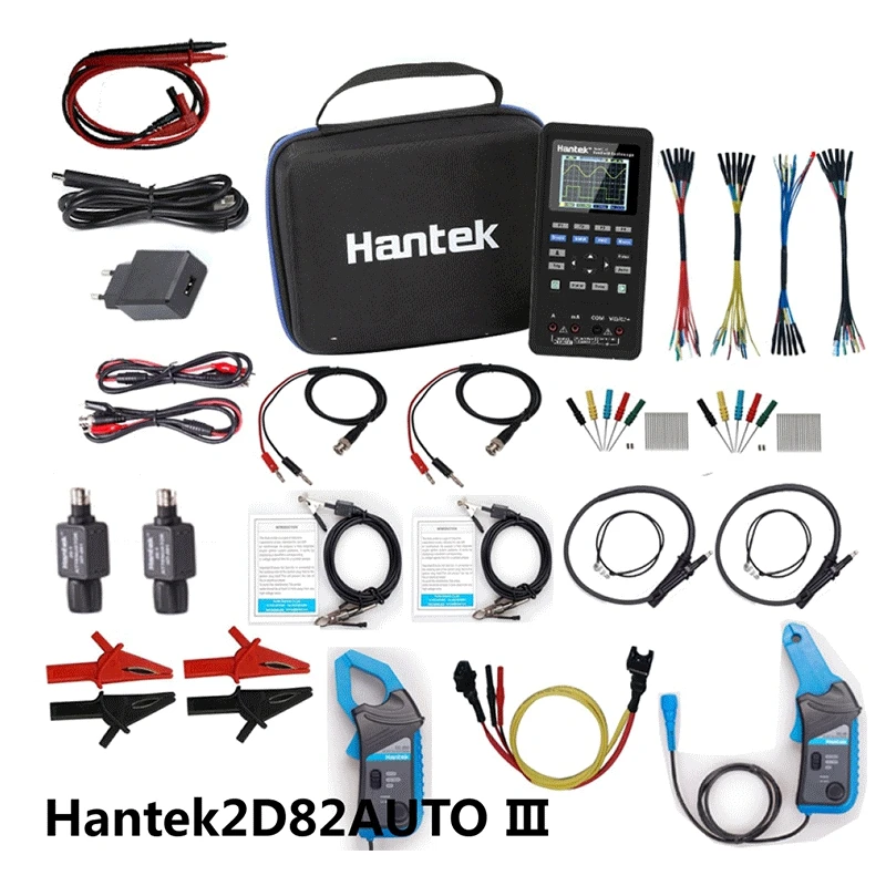 Hantek 2d82 Авто 4 в 1 Hantek 2 канала 80 МГц цифровой осциллограф+ источник сигнала+ Автомобильный диагностический+ USB мультиметр