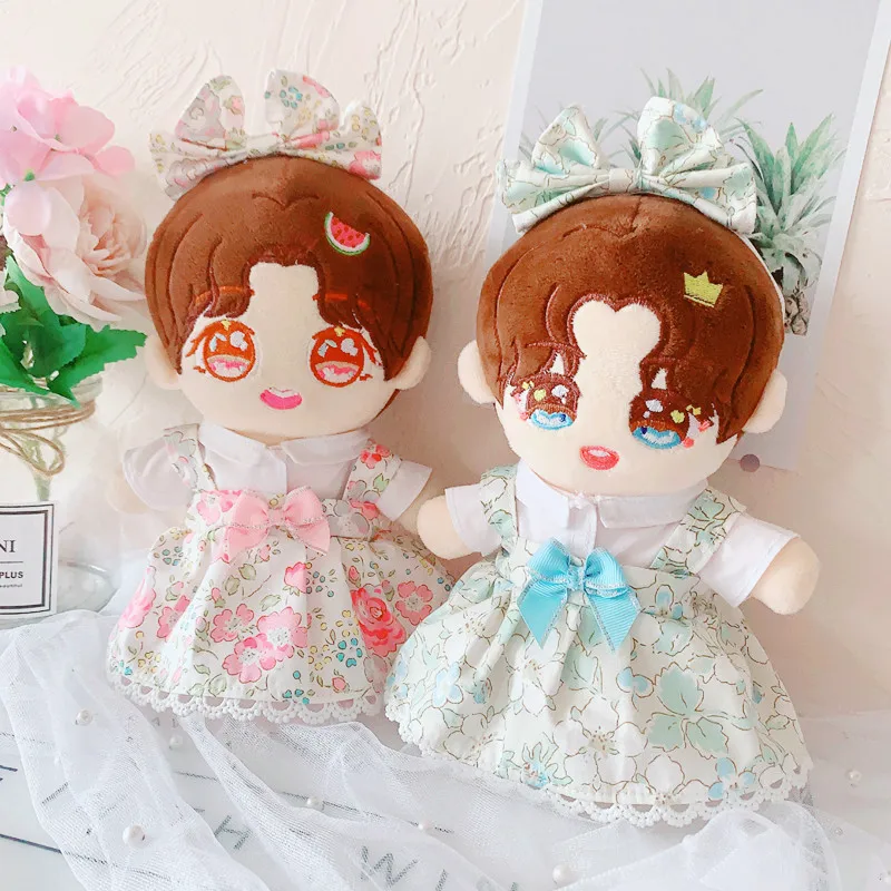 

20cm Baby Doll clothes Plush Doll's skirt Dress summer Toy Dolls Accessories for our generation Korea Kpop EXO idol Dolls