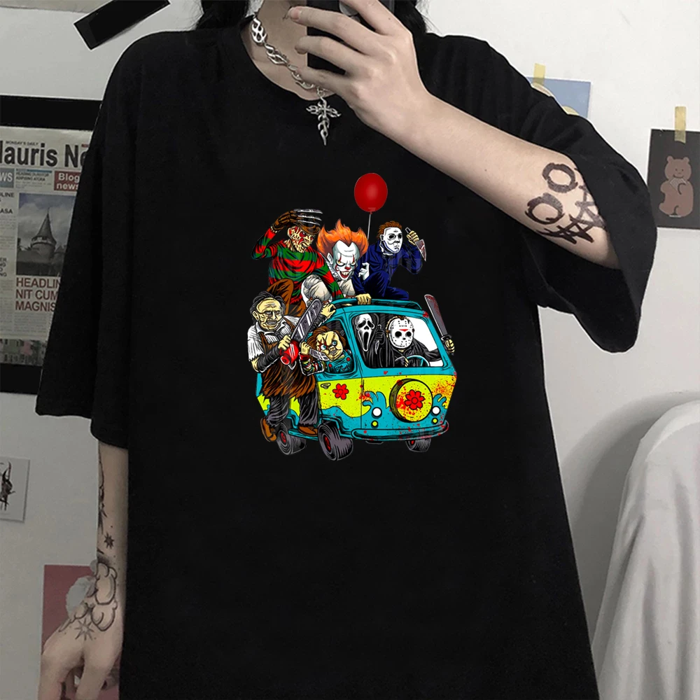 

Новинка 2021, футболки на Хэллоуин для женщин и мужчин, забавная футболка, ужасы, друзья, тыква