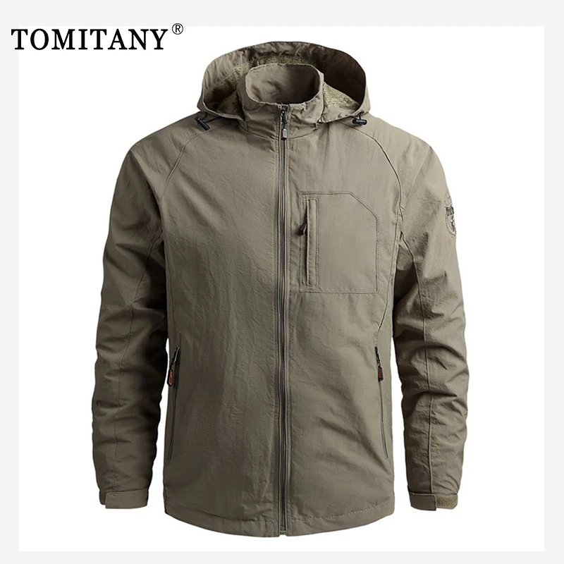 Мужская водонепроницаемая куртка с капюшоном Повседневная ветровка для походов