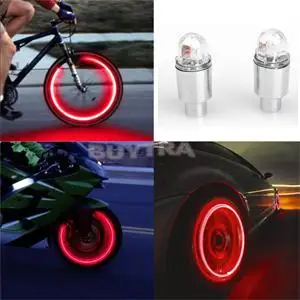 

Red Blue Bike Bicyclea Durable Car Wheel Tire Valve Caps Neon Lamp Bicycle Light New Nolvety Bike Accessories
