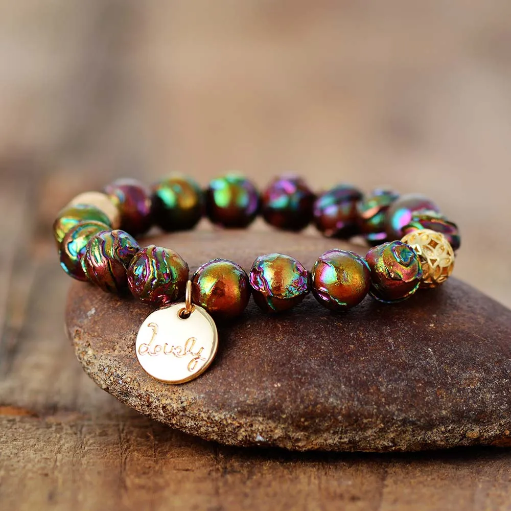 Женские бусины браслеты с золотым покрытием эластичные подвесками мала йога для