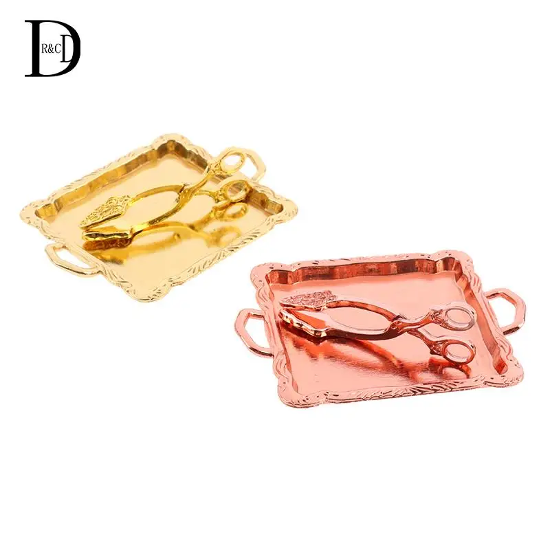 

Лоток для хлеба с фруктами из золотого сплава, кухонная мини-модель 1:12, кукольный домик, сцена жизни, игрушечный кукольный домик, Миниатюрны...