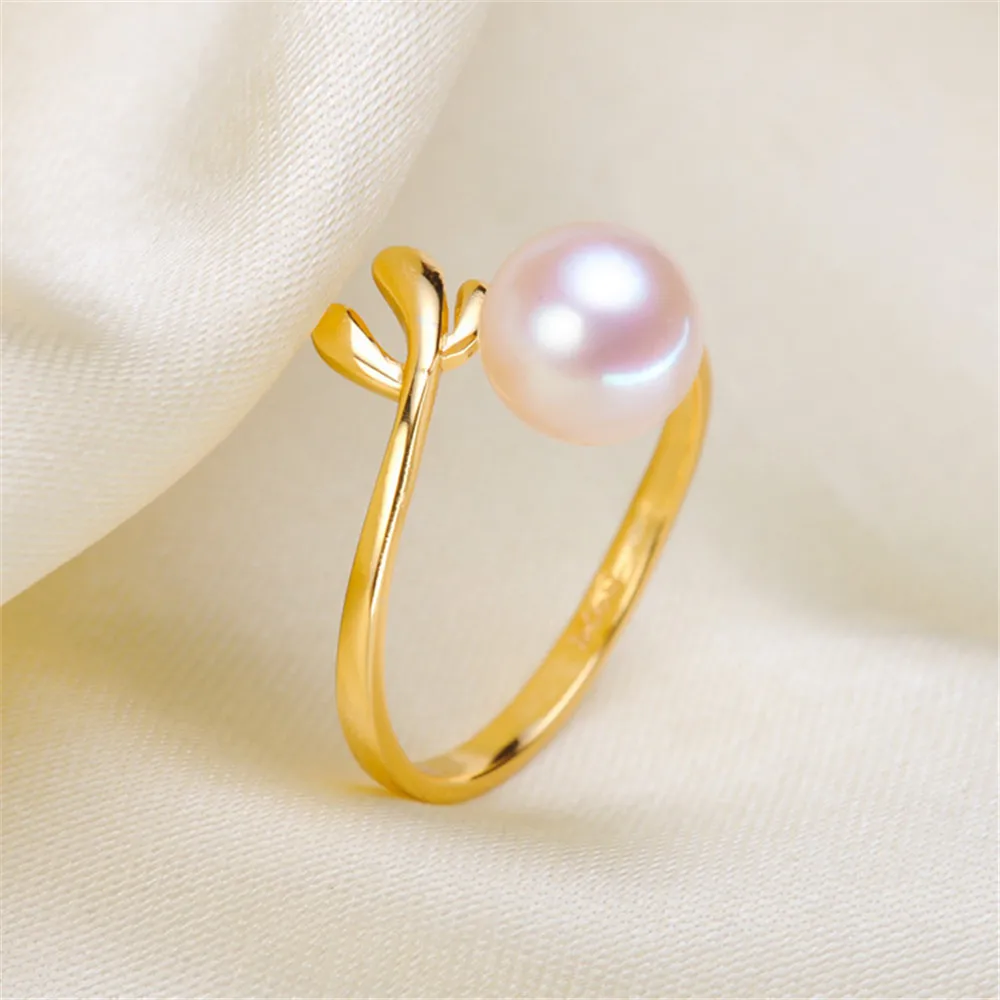 

Fashion Rings Resizable Design Rings Base 925 Sterling Silver Pearl Rings Settings Women DIY Pearl Rings Accessory No Pearl