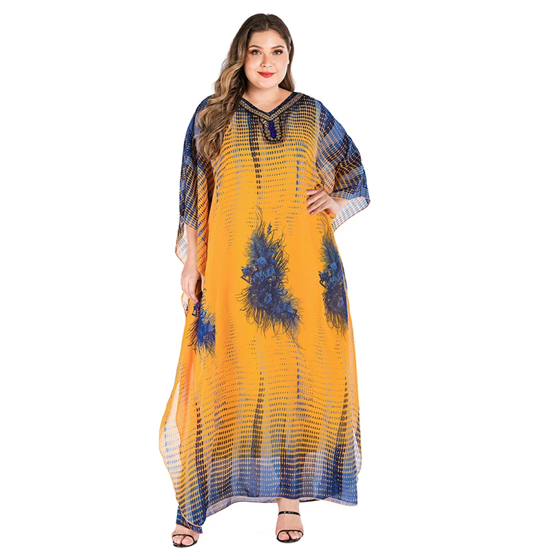 Женское шифоновое платье с V образным вырезом и рукавом летучая