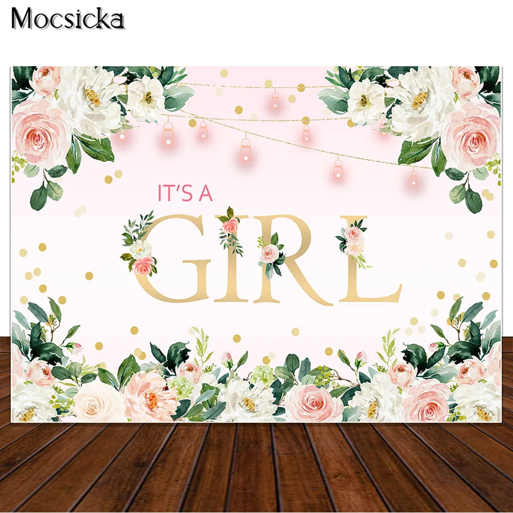 Фон для фотосъемки с акварелью розовыми цветами и