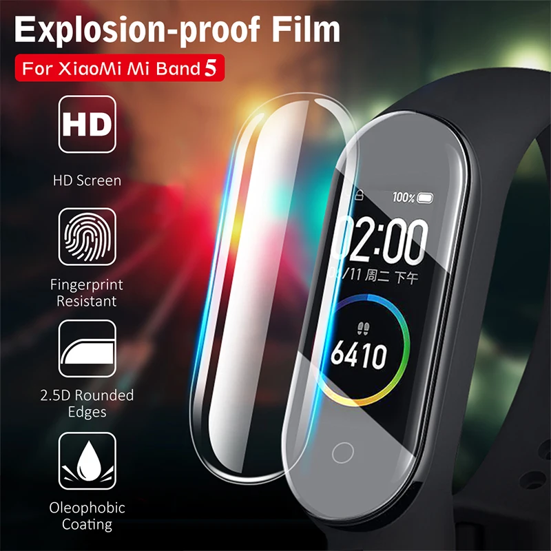 5pcs Screen Protector Soft TPU Hydrogel Film for Xiaomi Mi Band 6 5 Miband5 Band 5 mi band 5 6 film Protective Film HD Explosion