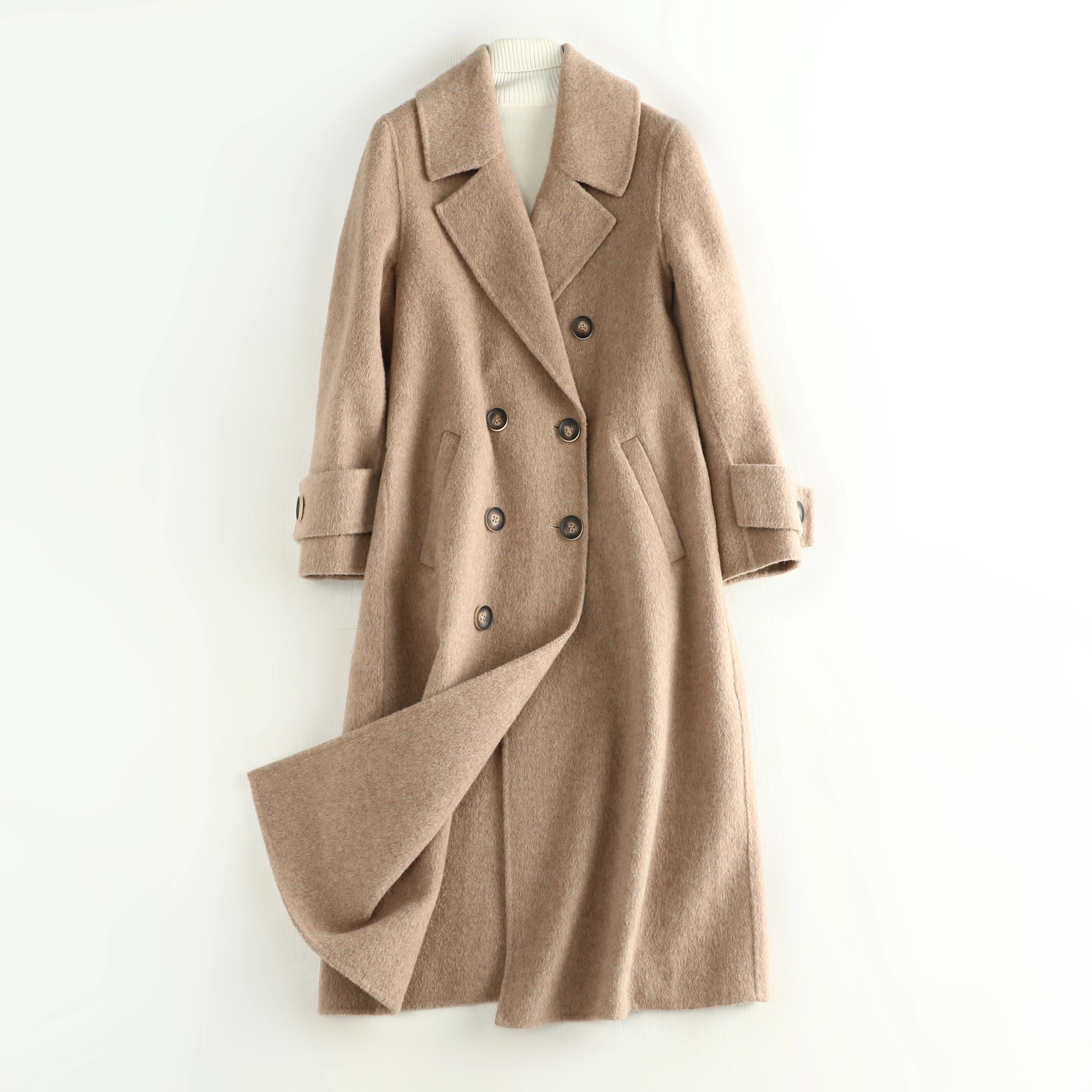 2019 Women outerwear cashmere Coat winter clothing fashion warm woolen female elegant Double Breasted coat | Женская одежда