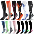 Компрессионные носки для мужчин и женщин, зимние теплые чулки, спортивные носки для бега, катания на лыжах, для марафона, езды на велосипеде, футбола, скалолазания
