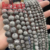 natural stone map jaspers beads round loose spacer beads 15 strand 4 6 8 10 12 mm for jewelry making diy bracelets accessories