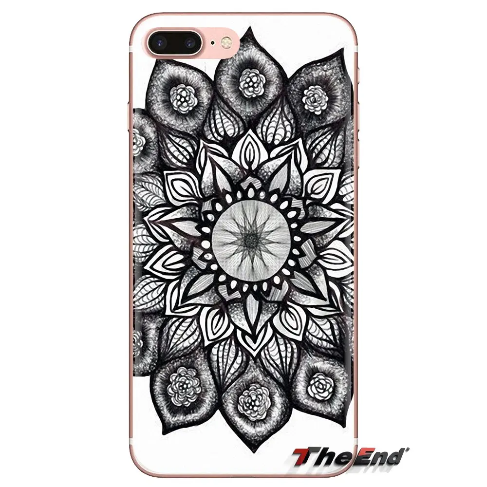 For Huawei G7 G8 P7 P8 P9 Lite Honor 4C 5X 5C 6X Mate 7 8 9 Y3 Y5 Y6 II 2 Pro 2017 Mobile Phone Cover Blue Lotus Pattern Mandala |