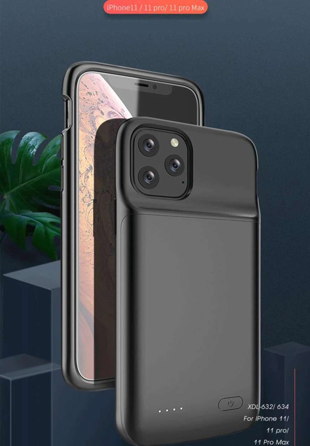 Для iPhone 11 Pro Max чехол для зарядного устройства Мягкий Силиконовый противоударный чехол для резервного зарядного устройства для iPhone 11 внешний аккумулятор
