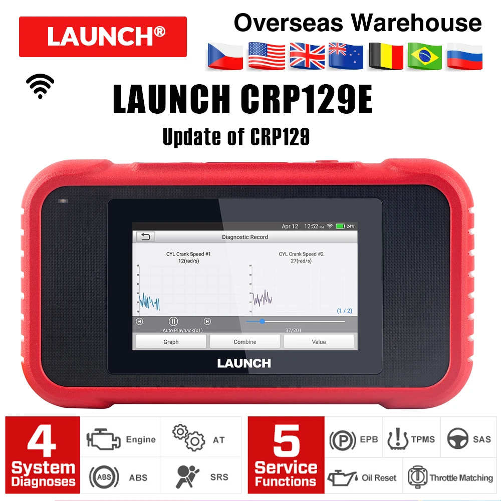 Launch X431 CRP129E Creader 129E obd 2 диагностический инструмент считыватель кода сканер для диагностики запуска с 5 функциями сброса CRP 123 129