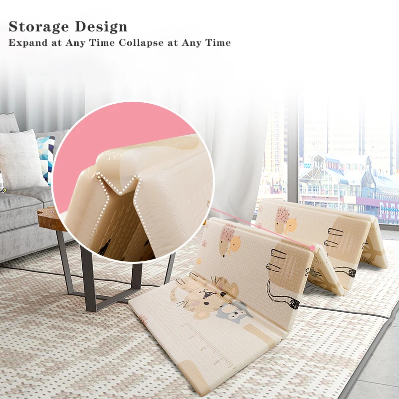 1.8*2*0.8CM Foldable Baby Mat Moisture-proof And Waterproof Playmats Educational Thickened Children's Play Folding | Мать и ребенок