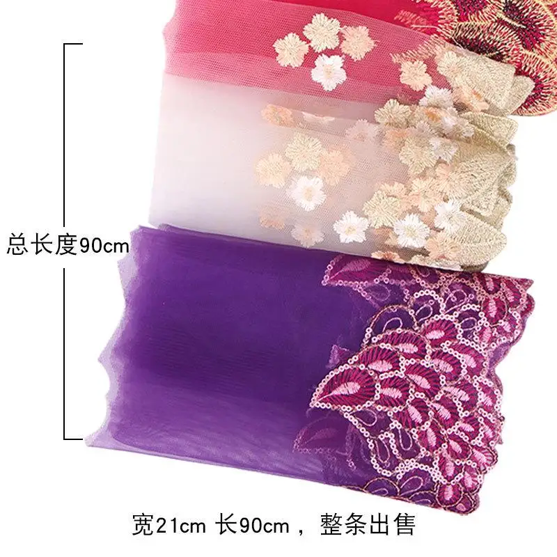 21x90 см с кружевным плетением корейский стиль юбка вышивкой ручной работы