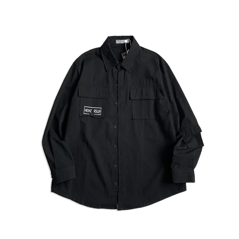 

Tide Brand Tooling Shirt Men's Korean Loose Long-sleeved Shirt Spring and Autumn New Wild Casual Ins Jacket Harajuku Shirt