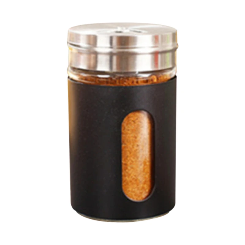 

Stainless Steel Seasoning Jars Glass Spreading Bottle Barbecue Seasoning Pot Pepper Bottle Toothpick Holder Salt Shaker GR5