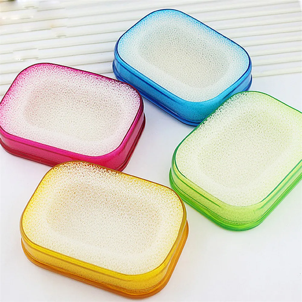 Лидер продаж новинка губка карамельного цвета тарелка для мыла набор ванной