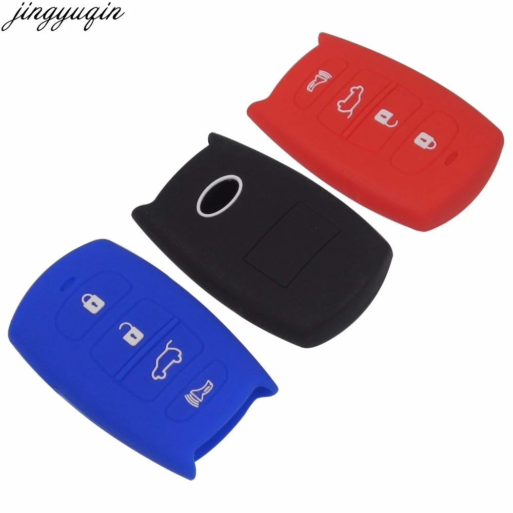 

jingyuqin 4 Buttons Car Key Fob Silicone Rubber Cover Holder Protect Case For Toyota