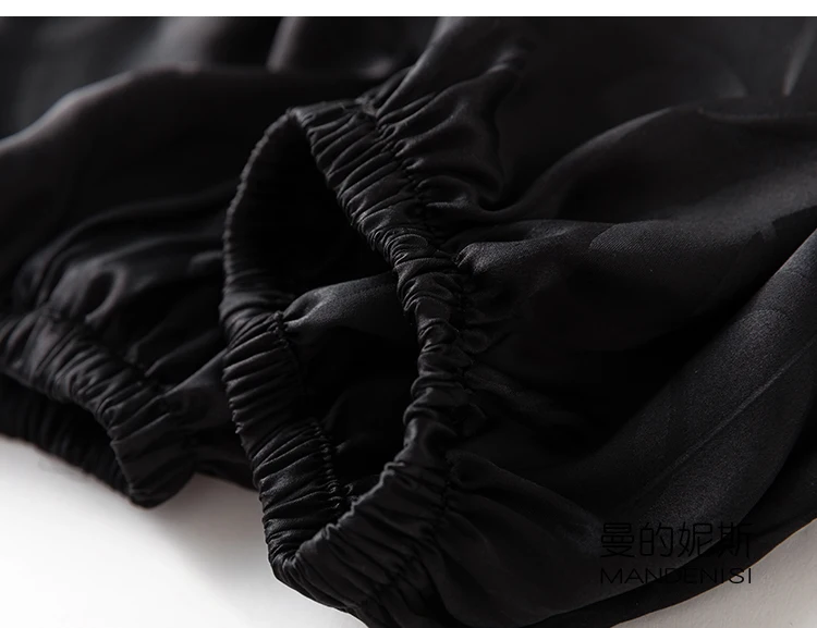 Women's 100% Pure Silk Thin Loose Type fashion length Pants Luxury Retro Leisure bloomers L1061