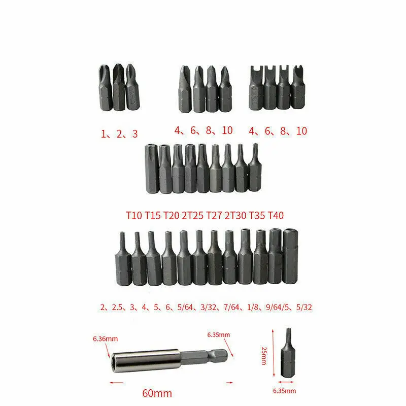 33 шт. Торк звездообразная Шестигранная звезда ключ три крыла электрическая